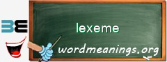 WordMeaning blackboard for lexeme